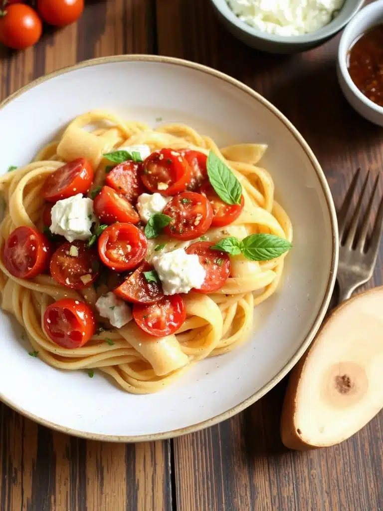 Roasted Tomato Garlic Ricotta Pasta Recipe