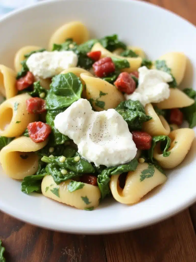 Simple Spinach Ricotta Shells Delight