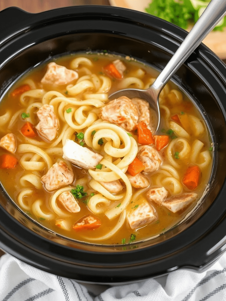 Cozy Crock Pot Chicken Noodle Soup Recipe