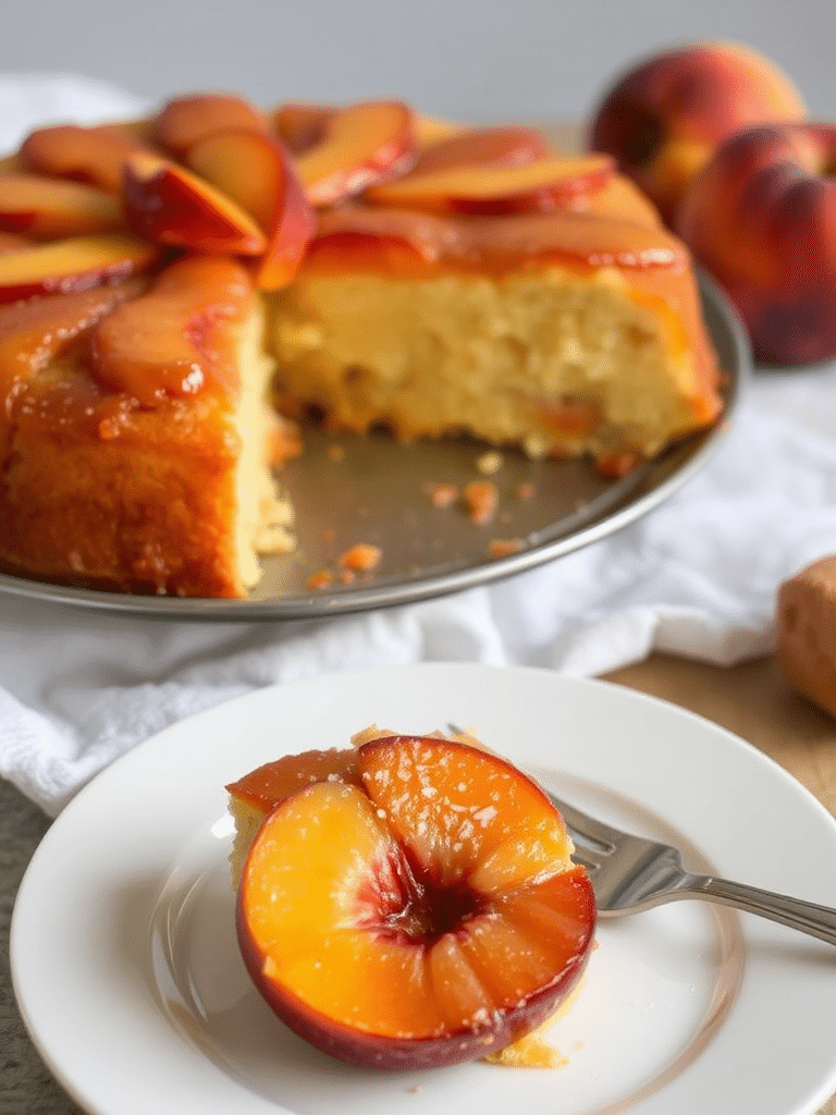 Luscious Peach Upside Down Cake Delight