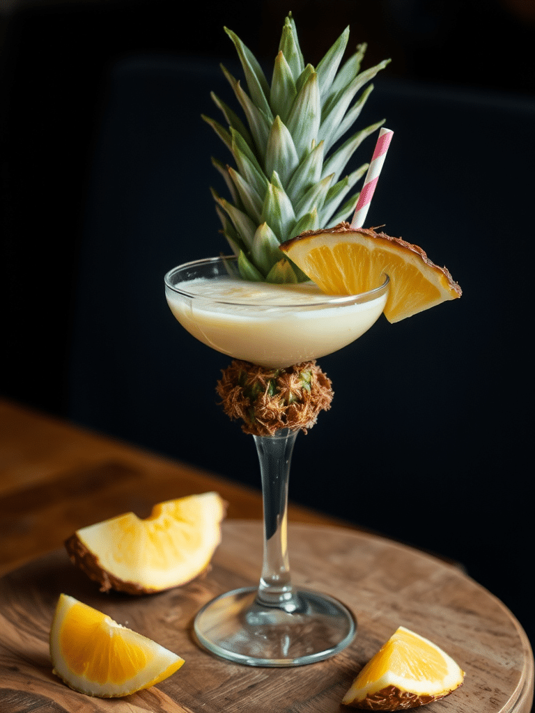 Pineapple Coconut Mocktail Vibes Aesthetic Delight
